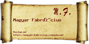 Magyar Fabrícius névjegykártya